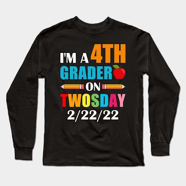 boys kids 4th Grader On Twosday 2 22 22 Long Sleeve T-Shirt by loveshop